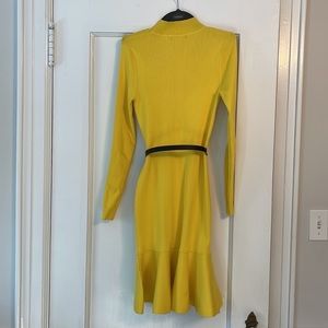 Karen Millen yellow fitted dress